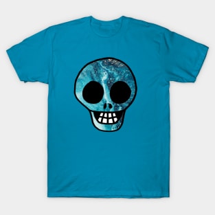 Blue Melting Paint Skull T-Shirt